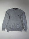 Chaps Cotton V-Neck Sweater – Heather Grey (L)