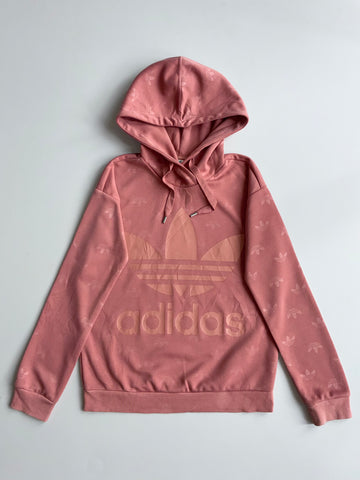 Adidas Originals Pink Trefoil Monogram Hoodie | Size (S)