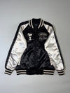 Peanuts Snoopy “Stay Cool” Satin Souvenir Bomber Jacket – Black/White (L)
