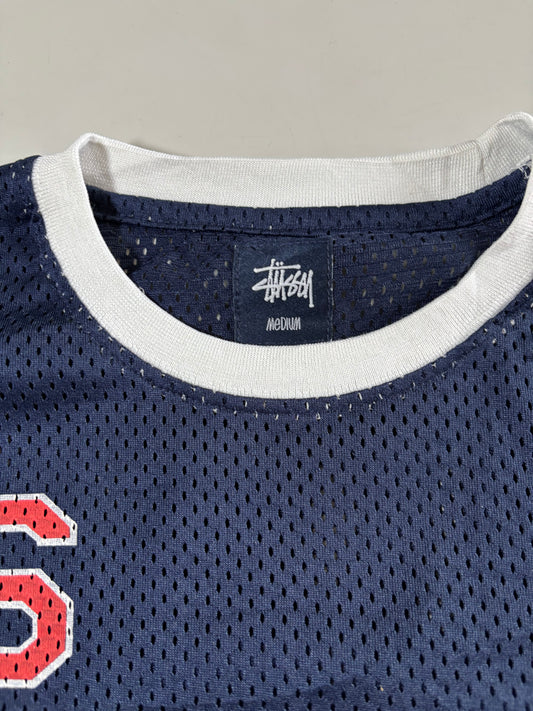Vintage Stussy Navy Mesh Long Sleeve Jersey (M)