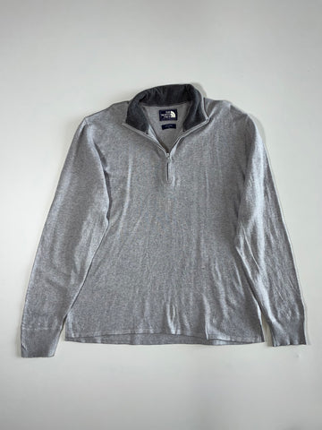The North Face Grey Quarter-Zip Knit Sweater (L/XL)