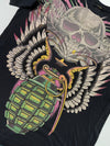 Christian Audigier Skull Wings Rhinestone Graphic T-Shirt (XL/2XL)