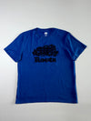 Roots Canada Royal Blue Plaid Beaver Logo Tee – (L)