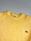 Vintage Chemise Lacoste Yellow Textured Diamond Knit Sweater – Made in France (XL)