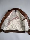 Avirex Type G-1 U.S. Navy Flight Jacket Multi-Patch Leather Bomber with Blood Chit & Shearling Collar (L/XL)