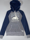 Roots Vancouver Canada Beaver Logo Colorblock Hoodie – Navy/Grey (S)