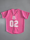 NY Yankees Pinstripe Baseball Jersey – Pink (L)