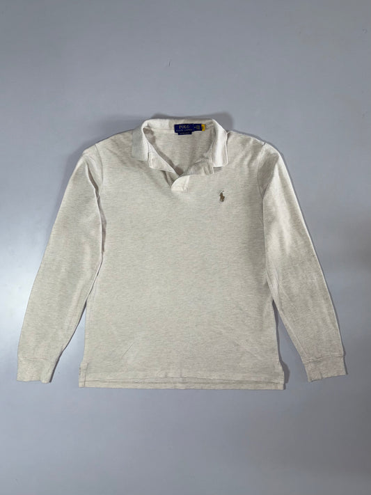 Polo Ralph Lauren Oatmeal Heather Long Sleeve Polo Size (L)