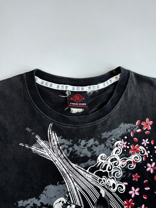 Vintage Vansion Japanese Koi Fish Sakura Graphic Tee (M)