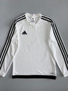 Adidas Climalite 3-Stripe Long Sleeve Football Training Top — White/Black (S/M)