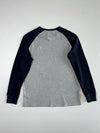 Abercrombie & Fitch Grey & Navy Moose Logo Raglan Long Sleeve T-Shirt – (XL)