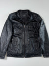 Gabba | Black Leather Jacket – Quilted Shoulder Four Pocket | (S/M)