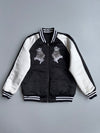 Reversible Varsity Bomber Jacket | Black & White King Embroidery (M)