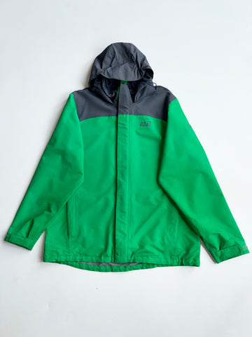Vintage Jack Wolfskin Green Grey Hooded Rain Jacket (2XL)
