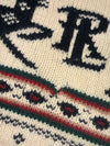 Vintage Polo Ralph Lauren Cream Reindeer Fair Isle Wool Sweater (L/XL)