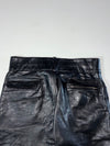 Vintage Black Leather Quilted Knee Biker Pants (W:34) (L:42)