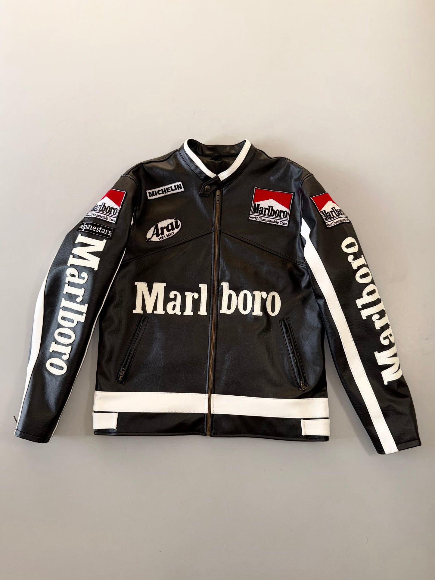 !                                                                                                                                                                                                     Marlboro Racing Jacket Original Leather Jacket (RARE) (M)