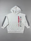 Adidas Neo Graphic Three-Stripe White Pullover Hoodie (2XL/3XL)
