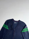Nike Golf Dri-FIT Navy Zip Cardigan with Green Sleeve Stripes Women’s (L/XL)