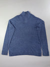Lacoste Heather Blue Quarter Zip Knit Sweater – Tipped Collar (XL)
