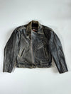 Vintage ASHG  Grey Leather Double Rider Biker Jacket (L)