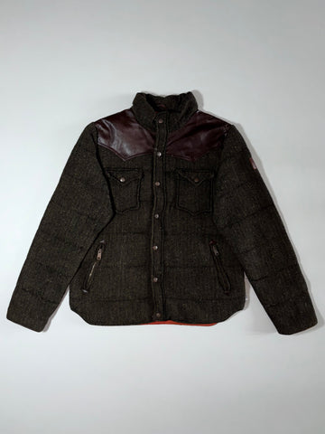 Vintage Trailwear by Penfield Herringbone Tweed & Leather Quilted Jacket (M)