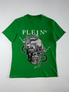 Philipp Plein Skull & Snake Rhinestone Graphic T-Shirt – Green (L)