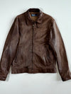 Vintage Polo Ralph Lauren Brown Leather Zip Jacket (S/M)