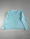 Lauren Active Ralph Lauren Cable Knit Cricket Sweater with Crest – Aqua Blue (XL)