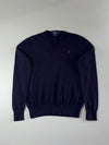 Polo Ralph Lauren Navy Merino Wool V-Neck Sweater (S)