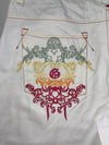 Coogi Multicolor Stitch White Denim Shorts embroidered (W:44) (L:26)