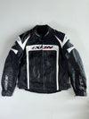 IXON Racing Technology Black & White Leather Moto Jacket Padded (L/XL)