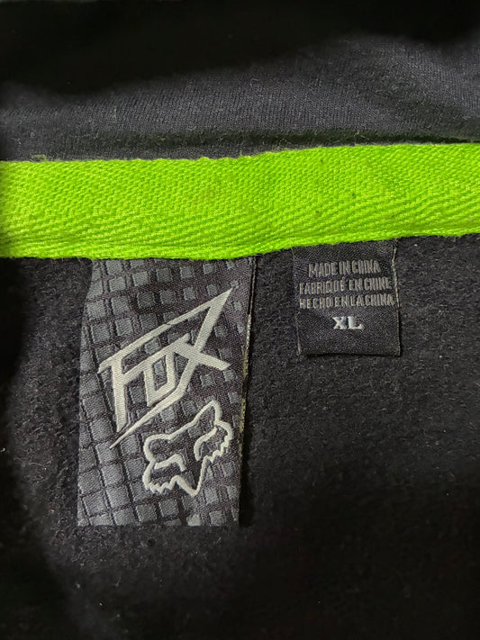 Fox Racing Black & Neon Green Zip-Up Hoodie (3XL)