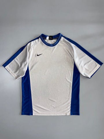 Nike Team Vintage Football Jersey – White & Royal Blue (L)