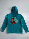 Big Train Osaka Koi Fish Embroidered Teal Hoodie (L)