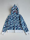 BAPE ABC Blue Camo Shark WGM Full Zip Hoodie (S)