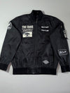 Laking Clothing Co "The Cross" Military Patch Bomber Jacket – Black (L)