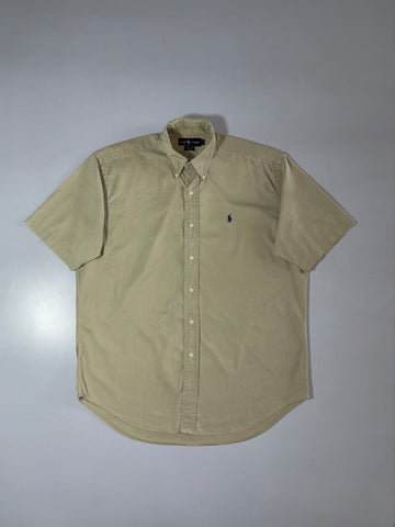 Ralph Lauren “Blaire” Short Sleeve Button-Down Shirt – Khaki, (XL)