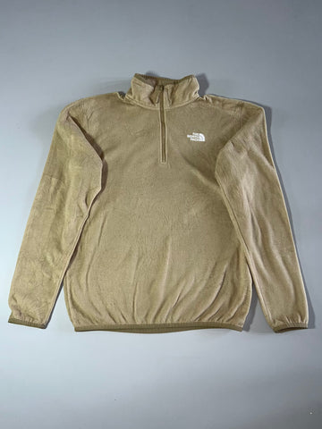 The North Face Quarter Zip Fleece Pullover – Khaki Tan (S)