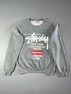 Stüssy x Supreme World Tour Grey Crewneck Sweatshirt (S)