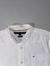 Tommy Hilfiger White Short Sleeve Button-Up Shirt – Classic Fit, (M/L)