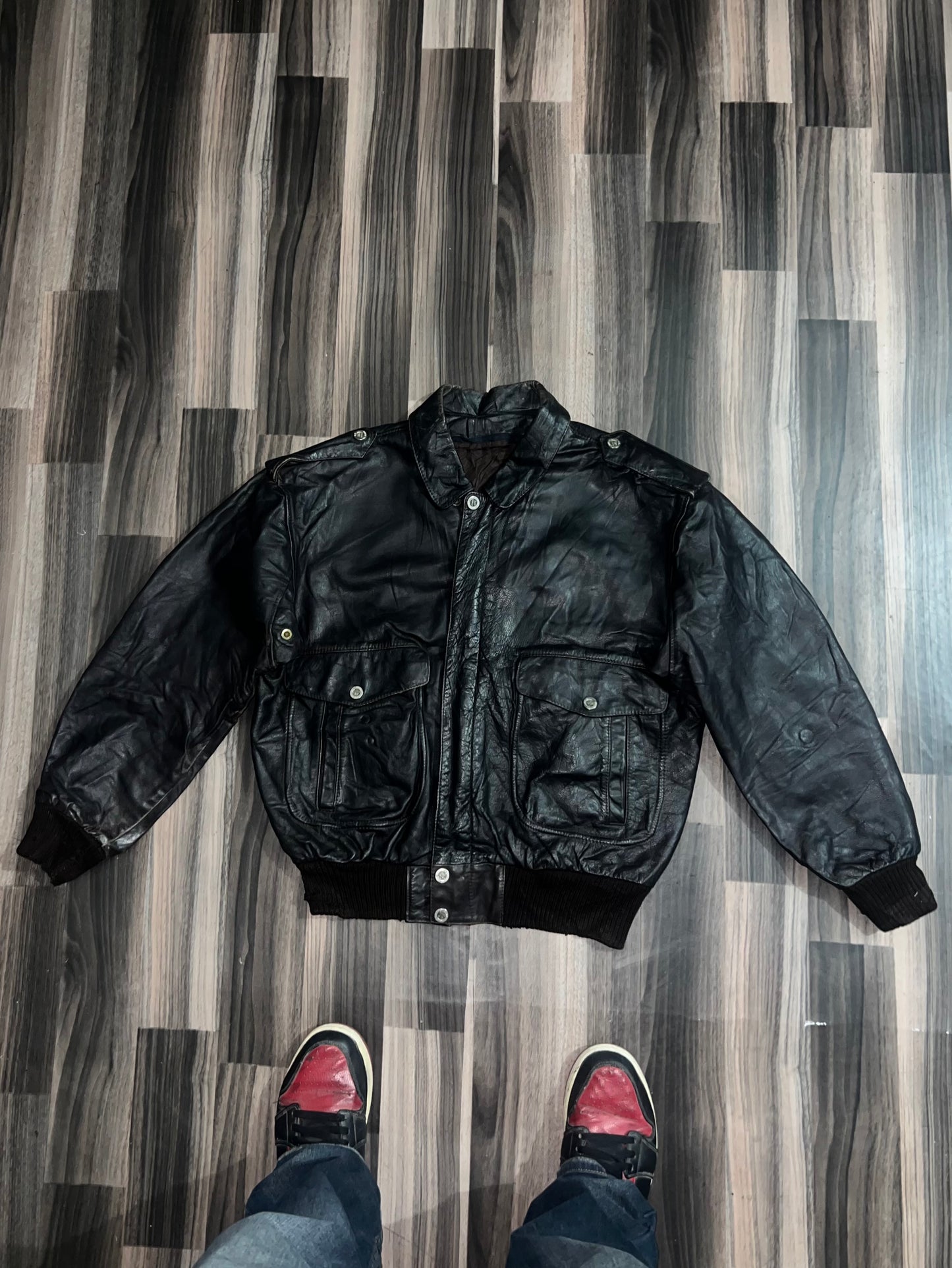 ZAIRFORCE AVIATION* Original Leather Jacket (RARE) M/L