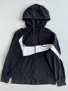 Nike Black & White Big Swoosh Zip-Up Hoodie( L )