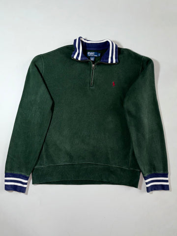 Vintage Polo Ralph Lauren Green Quarter Zip Sweatshirt (XL)