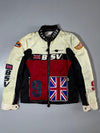 BSV Racing Team Cream & Black Union Jack Moto Jacket (Bronx Original) (M)