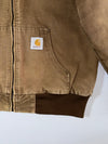 Carhartt Active Hooded Jacket Tan Duck Canvas, Quilt Lined (M)