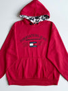 Vintage Tommy Hilfiger Camo-Lined Hoodie – Red(XL)