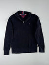 Tommy Hilfiger | Black Pima Cotton Cashmere Quarter Zip | (S)