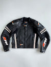 MVD Racewear Vintage Perforated Leather Motorcycle Racing Reflate Jacket (M)