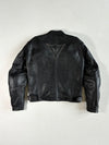 Dainese Black Leather Motorcycle Jacket – Shoulder Logo Racer, Mesh Lined Padded (S)